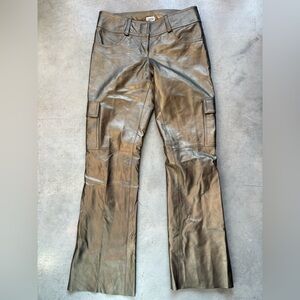 Cache Antique Gold Leather Pants